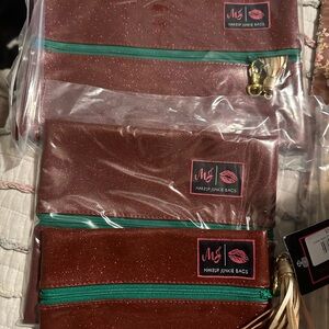 Makeup Junkie Bags Glittery Brown Cosmetic Bag Set